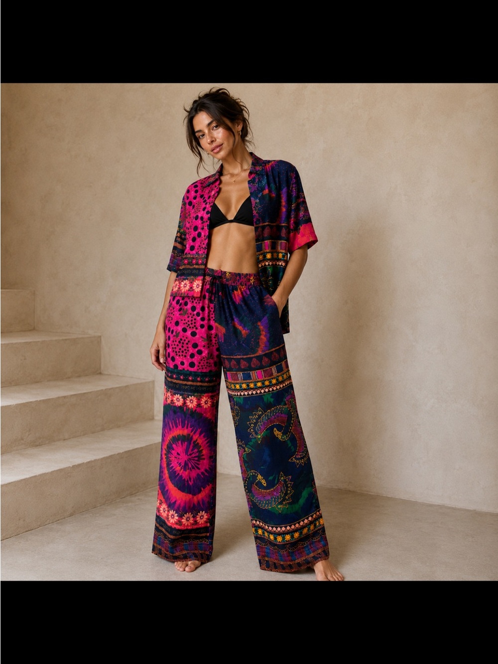 FARM Rio Mixed Scarves Pajama Pants - Multicolor